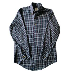 Brooks Brothers Preppy Men's Plaid Button Down Long Sleeve Shirt - Small